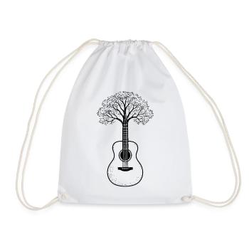 Baum Guitar – Creative for Musicians, Guitarists - Drawstring Bag - white - Front