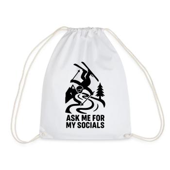 Socials Skiing - Drawstring Bag - white - Front