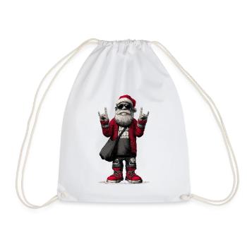 Père Noël à bascule avec des lunettes de soleil - Sac de sport léger - blanc - Devant