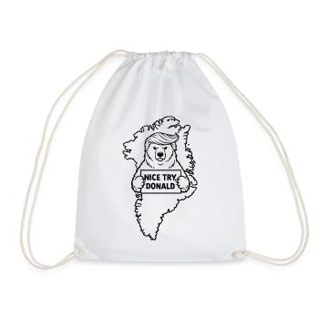 Greenland Is Not For Sale - Drawstring Bag - white - Front