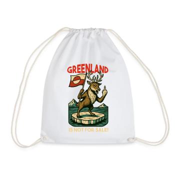 Greenland Is Not For Sale Caribou - Drawstring Bag - white - Front