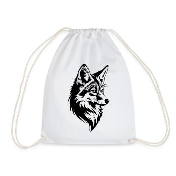 Style de tatouage réaliste Tête de renard - Sac de sport léger - blanc - Devant