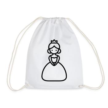 princess - Drawstring Bag - white - Front