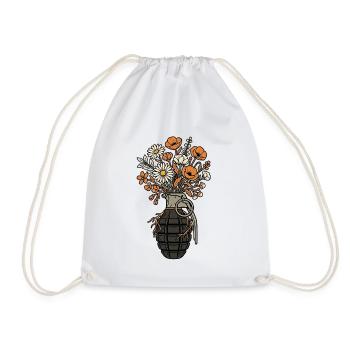 Flower Garnet Peace - Drawstring Bag - white - Front