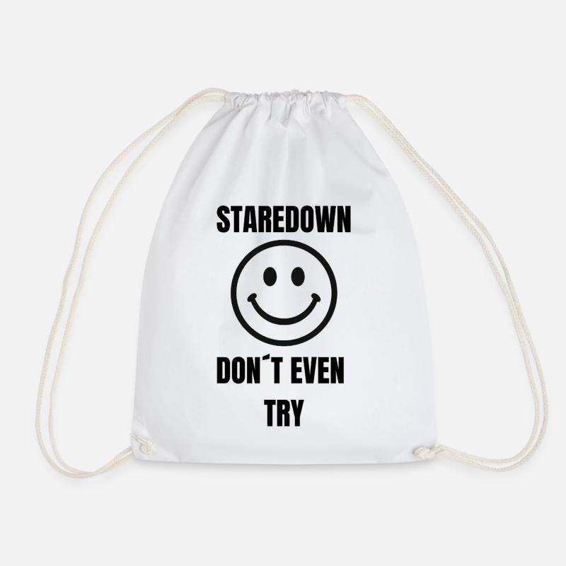 Staredown Smile– Don't Even Try - Drawstring Bag - white
