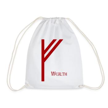 Rune Fehu avec Sens Rouge – Futhark Viking Norse - Sac de sport léger - blanc - Devant
