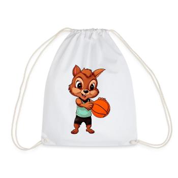 Basketballer Eichhörnchen - Turnbeutel - Weiß - Vorne