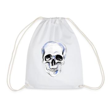 weißer gemalter Totenkopf - Turnbeutel - Weiß - Vorne