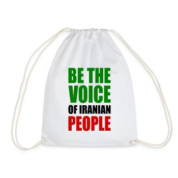 Be the voice of iranian people - Drawstring Bag - white - Front