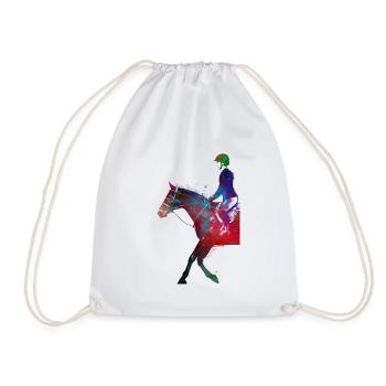 Horse Rider #rider #horse #sport - Drawstring Bag - white - Front