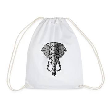 Elephant Géometric - Sac de sport léger - blanc - Devant