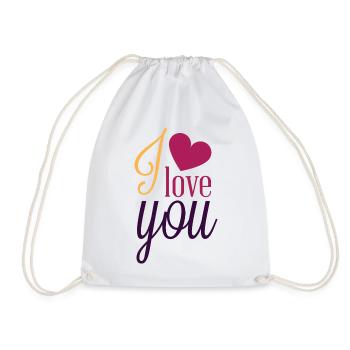 I love you elegant Valentine's Day - Drawstring Bag - white - Front