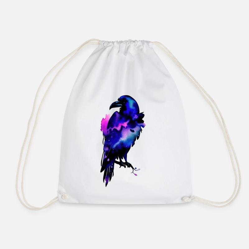 Raven - Drawstring Bag - white