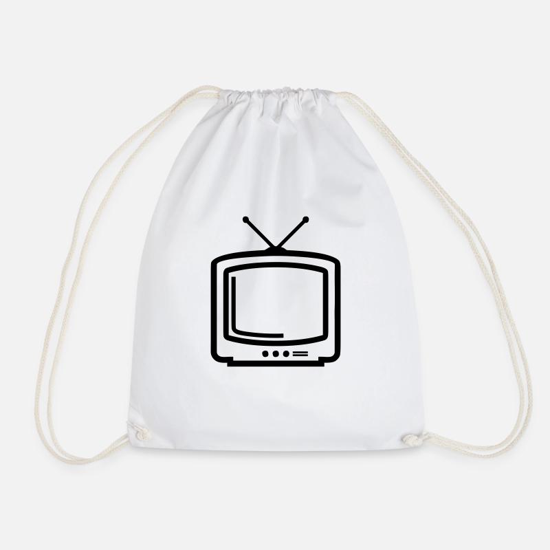 tv - Drawstring Bag - white