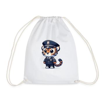 Mignon Tigre Officier de Police - Sac de sport léger - blanc - Devant