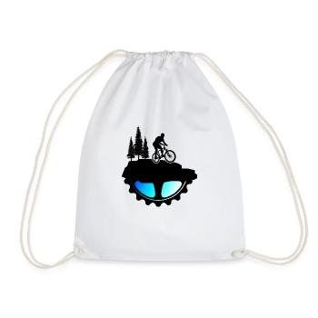 Bicycle Bicycle Chain Mountain Bike BIKETRAIL - Drawstring Bag - white - Front