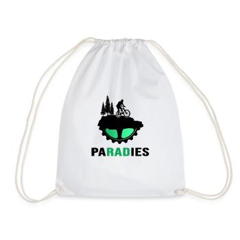 MTB bike mountain biker saddle solid downhill - Drawstring Bag - white - Front