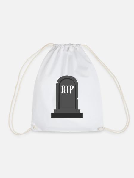 Gravestone RIP Halloween - Drawstring Bag - white