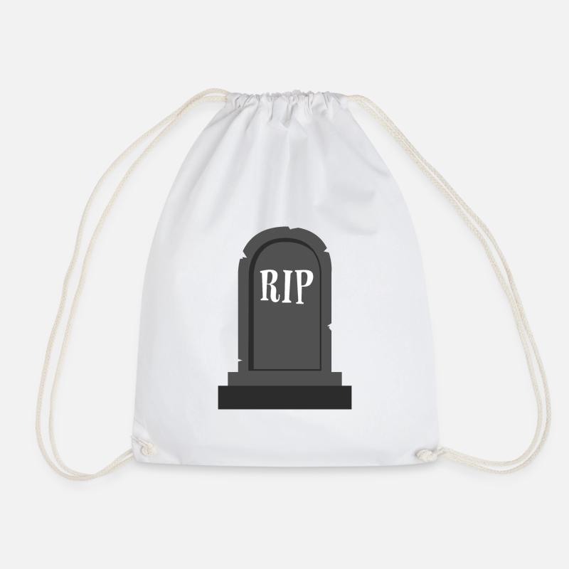 Gravestone RIP Halloween - Drawstring Bag - white