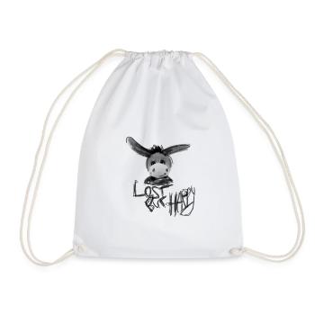 Âne, Animal en peluche, Écriture, Aquarelle - Sac de sport léger - blanc - Devant