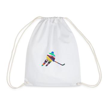 Eiskockey, Hockey, Graffi, bunt - Drawstring Bag - white - Front
