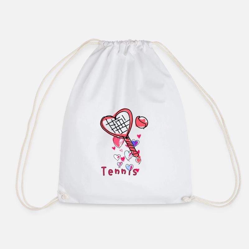 Tennis, Herzen, illustration - Turnbeutel - Weiß