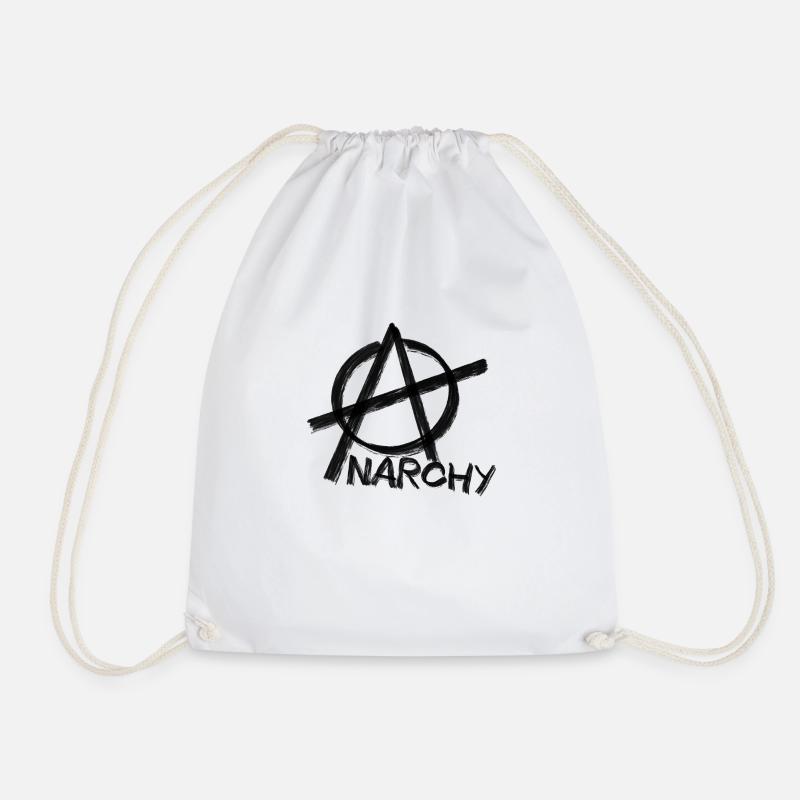 Anarchy - Drawstring Bag - white