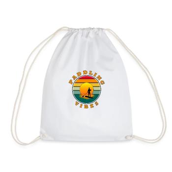 Paddling Vibes – Sun retro - Paddle Boarder - Drawstring Bag - white - Front
