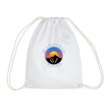 Mountain vibes - Sun - circular design logo - Drawstring Bag - white - Front