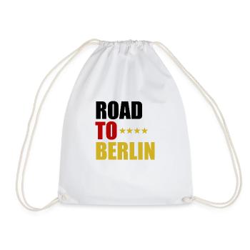EM- Fanshirt "ROAD TO BERLIN" - Turnbeutel - Weiß - Vorne