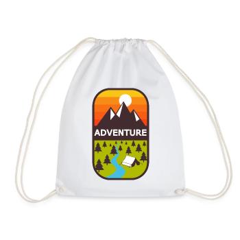 Adventure - Drawstring Bag - white - Front