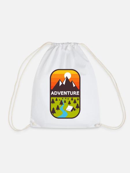 Adventure - Drawstring Bag - white
