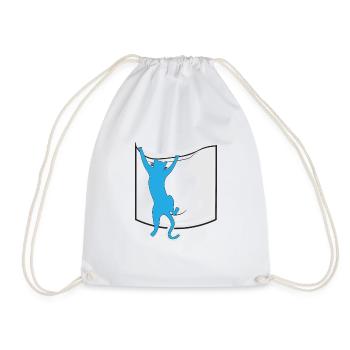 chat dans votre poche - Sac de sport léger - blanc - Devant