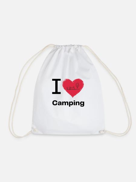 I LOVE Camping - Turnbeutel - Weiß