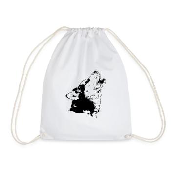 SIBERIAN HUSKY howling Wilsign's sled dog - Drawstring Bag - white - Front