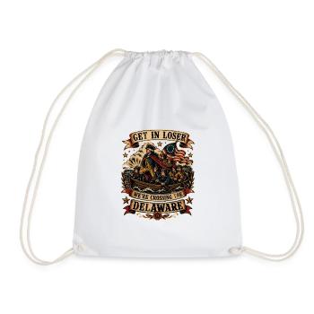Crossing The Delaware Retro | Humor History USA - Drawstring Bag - white - Front