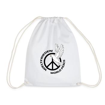 Weltfrieden - World Peace - Drawstring Bag - white - Front