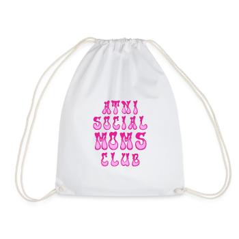 Anti Social Moms Club Hilarious Mum Quote - Drawstring Bag - white - Front