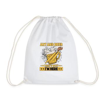 Artiste Peintre Art graphique & Bière Je suis ici Art - Sac de sport léger - blanc - Devant