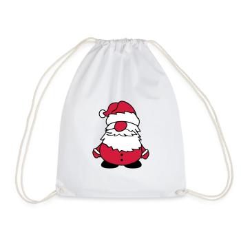 santa claus funny 002 - Drawstring Bag - white - Front