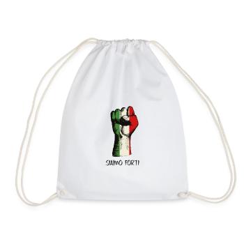We are strong - Siamo forti - gift idea - Drawstring Bag - white - Front
