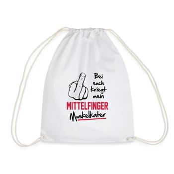Mittelfinger Muskelkater - Turnbeutel - Weiß - Vorne