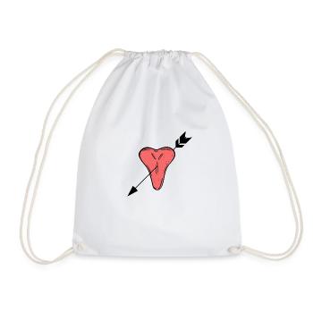 Bicycle bicycle chain SATTELFEST love-BIKE - Drawstring Bag - white - Front
