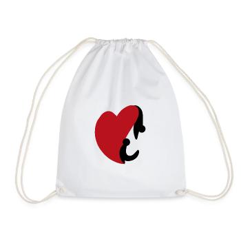 People of the Heart - Drawstring Bag - white - Front