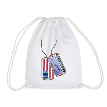 Dog tag WEST VIRGINIA Flag USA - Drawstring Bag - white - Front