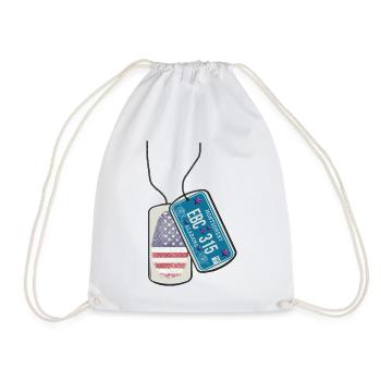 Dog tag ALABAMA fingerprint - Drawstring Bag - white - Front