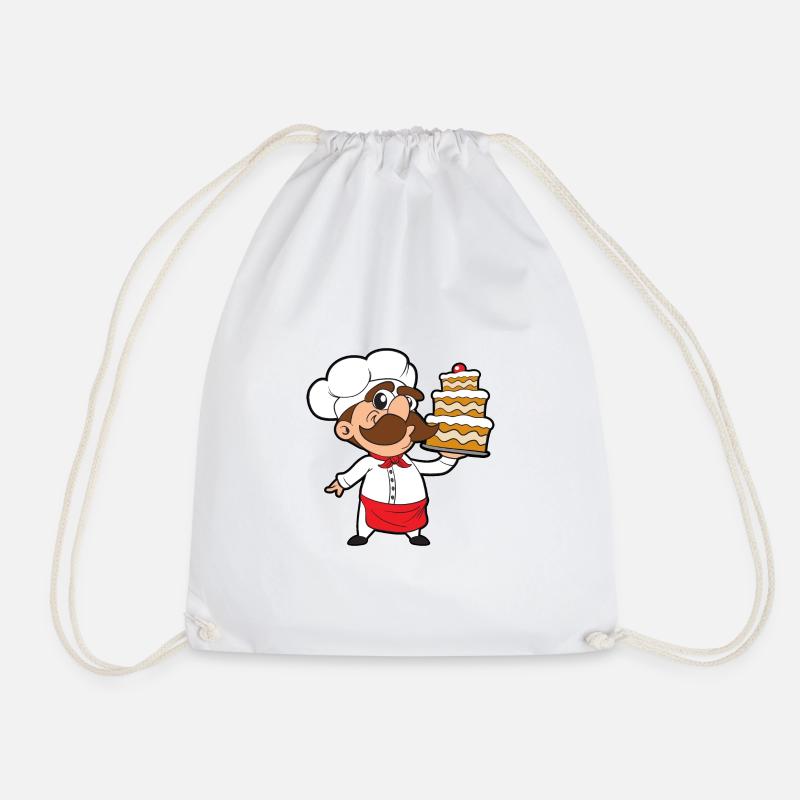 Kuchen Bäcker Bäckerei Backen - Turnbeutel - Weiß