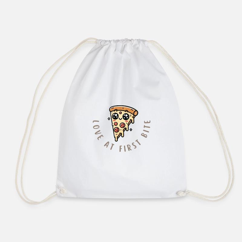 Melted Perfection – Pizza Lovers Unite! - Drawstring Bag - white