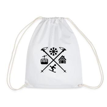 ski - Drawstring Bag - white - Front