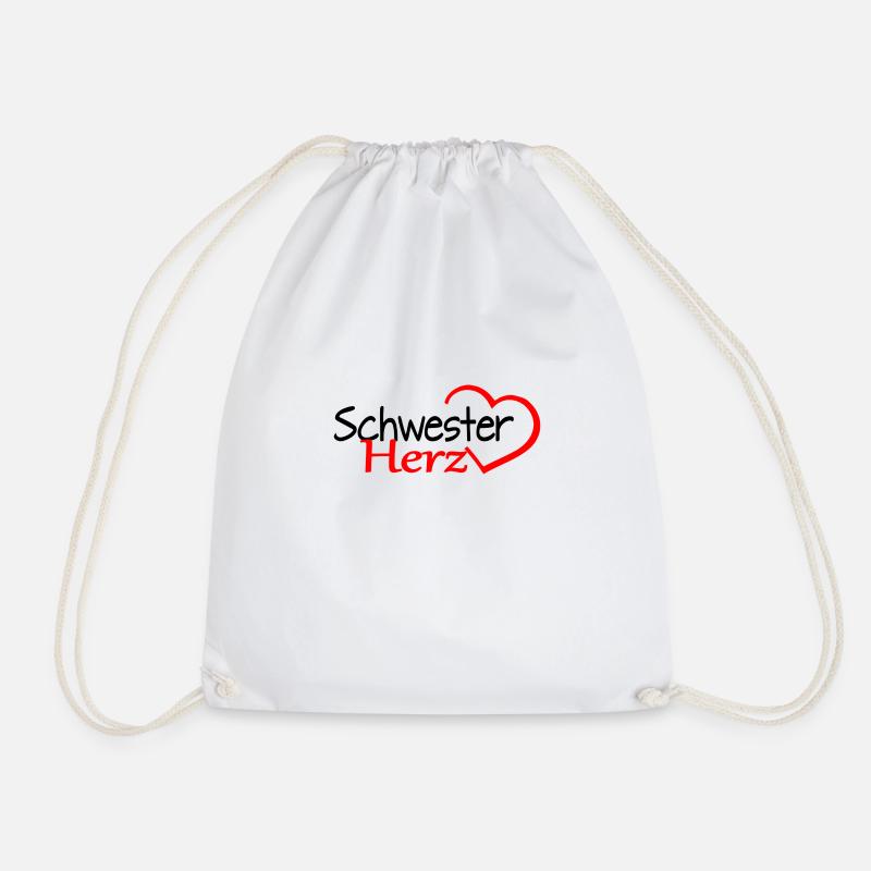 Schwester Herz - Turnbeutel - Weiß